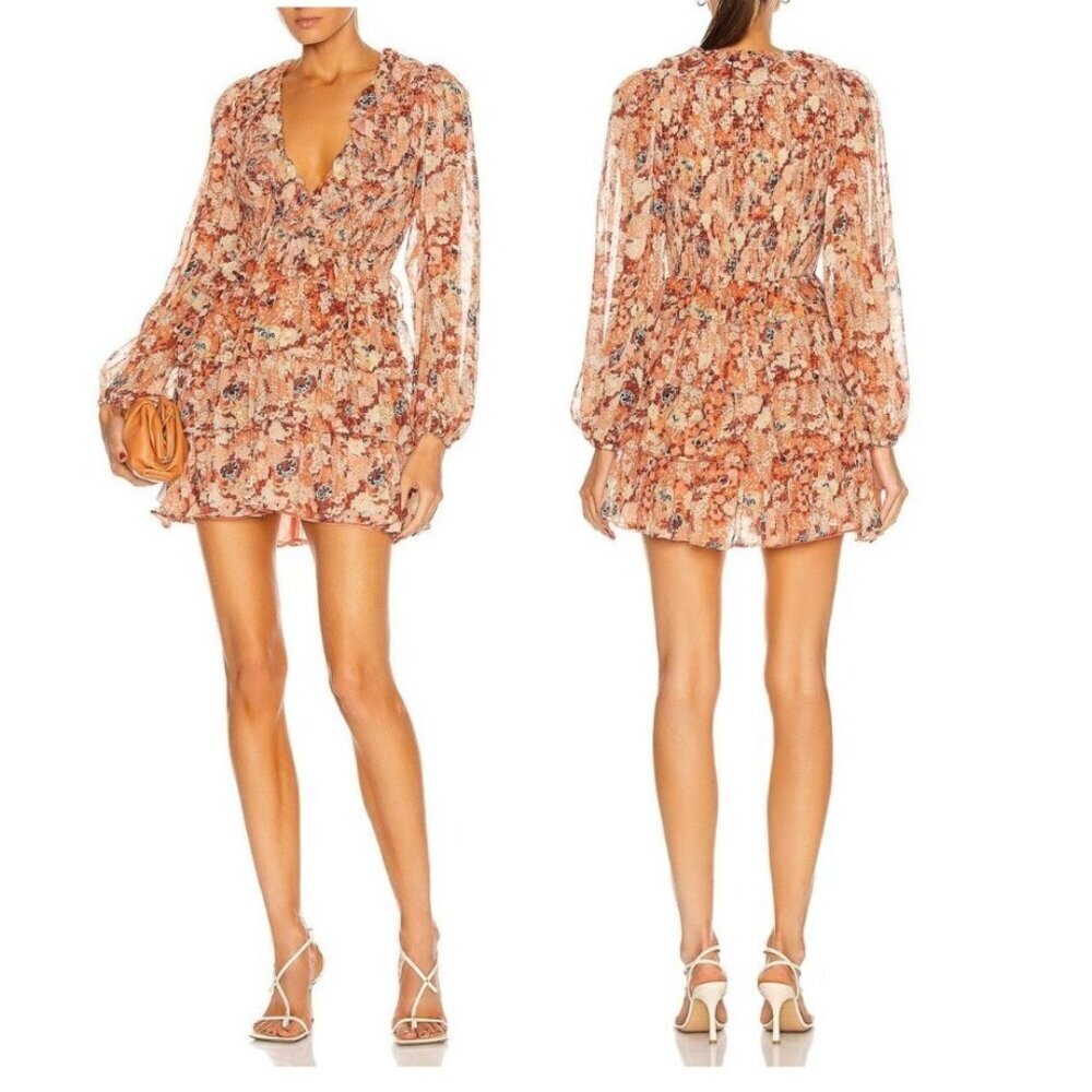 ULLA JOHNSON  Silk Tamara Dress In Coral, Size 4, New with tag, $695